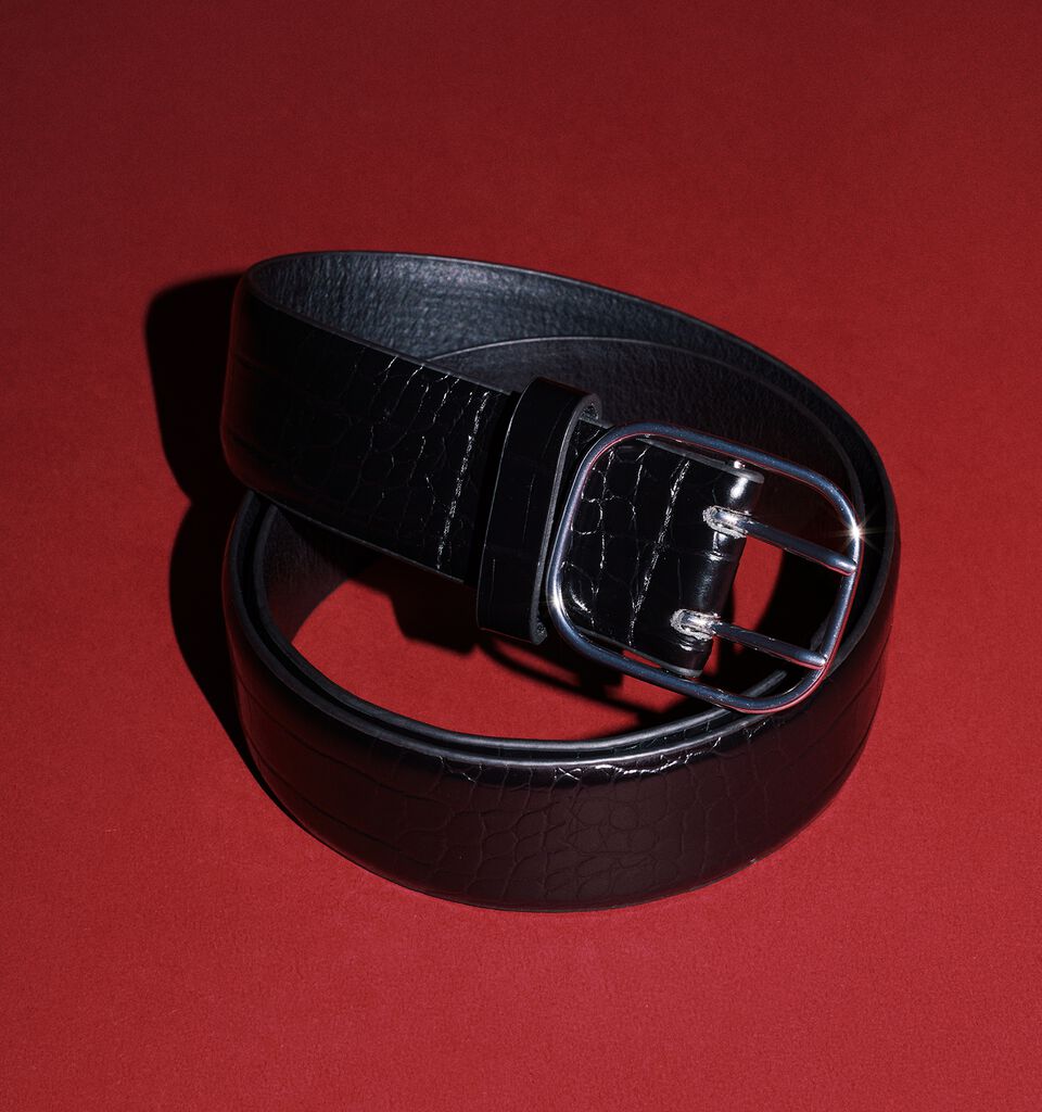 Coconut print belt - women's belts - Black | Sisley image number 1